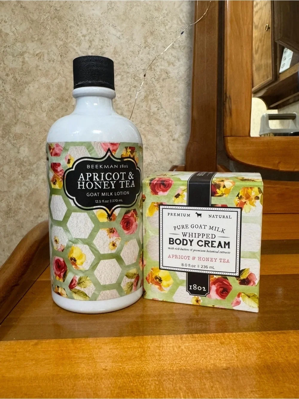 Beekman 1802 Apricot & Honey Tea Goat Milk Lotion & Whipped Body Cream Duo
